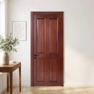 004P-PT Teak Wood Veneered European Style Solid Wood Interior Door