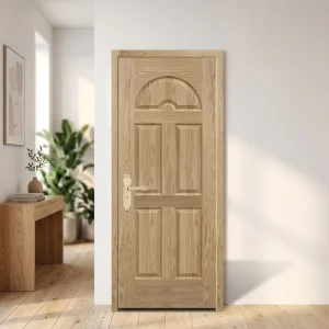 015 N Teak Texture Unfinished Natural Wood Veneer Interior Door
