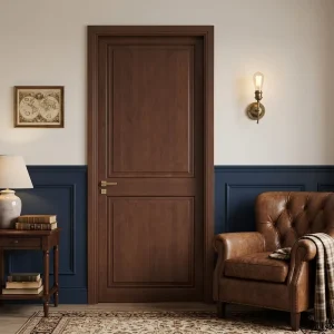 017-PT Classic Modern Wood Door Sound Insulation Unfinished Pine Timber Office and Commercial Use Interior Solid Wood Door