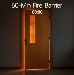 1-Hour Fire Rated 46dB Soundproof Solid Wood Minimalist Slab Door for School