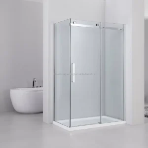 10mm Clear Tempered Glass Frameless Side-Opening Shower Door with Waterproof Finish