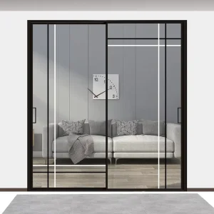 16mm Narrow Frame Aluminum Alloy Sliding Door Ultra narrow Profile Interlocking Hanging Rail Glass Door Modern Extremely Door