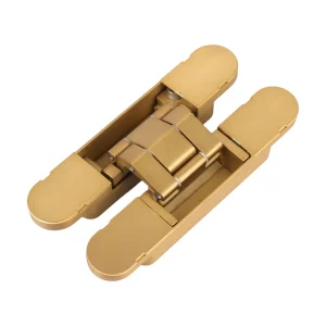180 Degree Heavy Duty Zinc Alloy Concealed Hinge Gold Invisible 3-Way Adjustable Silent Butt Hinge for Wooden Doors