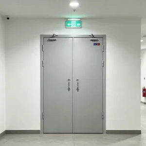 2-Hour UL Certified Steel Fireproof Door with Fire-Rated Door Closer for Escape Exits