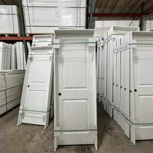 2-Panel 32-Inch Hollow Core White-Primed HDF Moulded Interior Door with Hardware