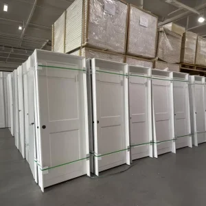 2-Panel Prehung White Primed Hollow Core Shaker-Style Interior Door