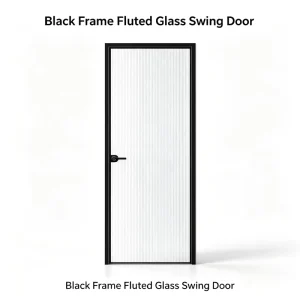 2.0 Profile Ultra Slim Titanium Magnesium Alloy Glass Swing Doors for Bathrooms and Kitchens