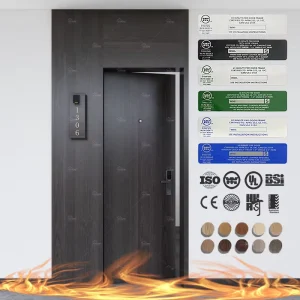 20/45/60/90-Minute UL-Listed Fireproof Wooden Hotel Interior Door Models U-L10B and U-L10C