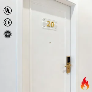 20/60/120-Minute Solid Core Fireproof Commercial Interior Wood Door for Hotel, Bedroom, and Hall