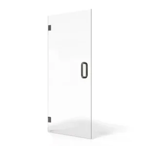 28″ x 72″ Frameless Single Swing Hinged Shower Glass Door, Chrome Finish, Clear 3/8″ (10mm) Glass, Easy-Clean Coating