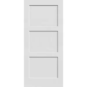 3-Panel Shaker Interior Door Side-Opening Finished Wood