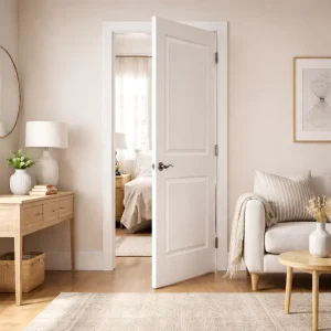 30 x 80 Inch White Painted 2-Panel Hollow Core Interior Door