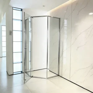 304 Stainless Steel Chrome Pivot Glass Shower Door and Screen