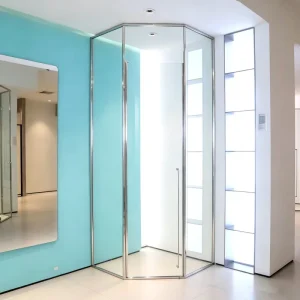 304 Stainless Steel Chrome Polished Diamond Shower Room Sliding Pivot Glass Door Bathroom