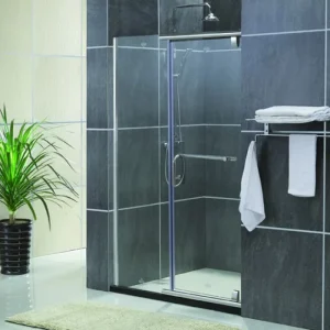 #304 Stainless Steel Clear Tempered Glass Bathroom Hinge Shower Door