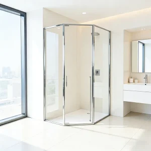 304 Stainless Steel Framed Tempered Glass Bathroom Shower Enclosure