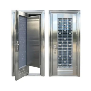 304 Stainless Steel Security Entrance Door with Wicket Door and Ventilation for Apartment