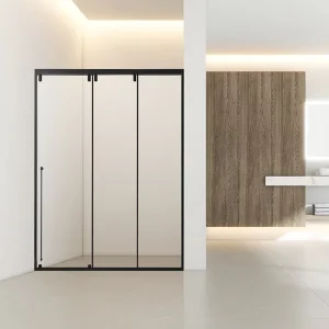304 Stainless Steel Tempered Glass Bathroom Sliding Framed Shower Door