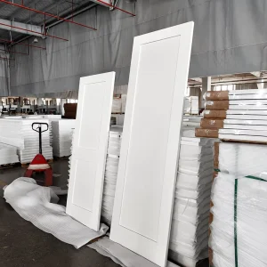 30×80 in White 2-Panel Solid Core MDF Modern Shaker Interior Door with Smooth Surface