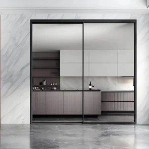 35 Series Aluminum Alloy Kitchen Sliding Door with Tempered Glass
