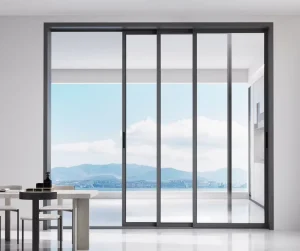 38-Series Narrow-Frame 4-Panel Aluminum Alloy Tempered Glass Interior Sliding Partition for Bathroom and Hotel Use