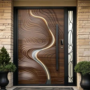 3D American-Style Pivot Security Entry Door for Villa