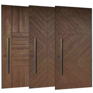 3D Carved Solid Wood Security Exterior Pivot Door with Frame for House
