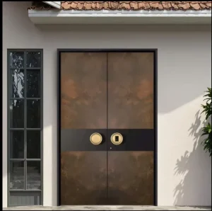 3D Cast Aluminum Glass Front Entry Security Double Door, Waterproof, Anti-Rust, for Villa, Office, or Commercial Use