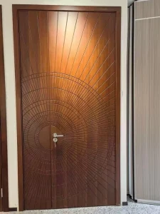 3D Modern Solid Oak Wood Interior Door Sound Insulation Finished Surface for Bedroom Kitchen Bathroom Living Room Hotel