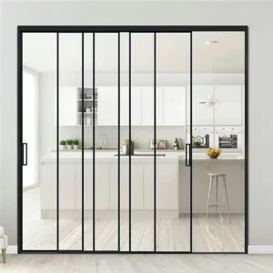 4-Panel Linked Aluminum Sliding Door for Kitchen or Balcony, Custom Size