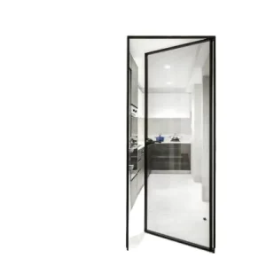 4012 Series Frameless Aluminum Swing Doors Clear Glass Waterproof Soundproof Interior Room Doors