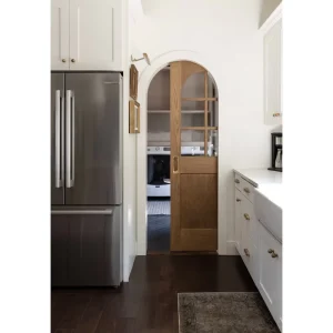 45mm Arched Solid Wood Pocket Sliding Door with Cavity Privacy Slide System