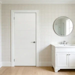 5-Line Honeycomb Paper Hollow Interior Door, White Painted, House