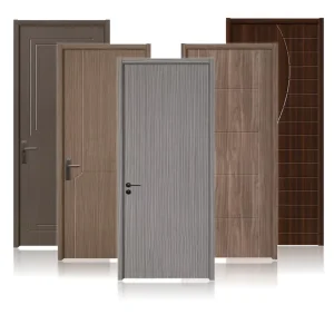 5.5mm WPC 3D Waterproof Soundproof Interior Door with Smart Lock for Bedrooms and Bathrooms