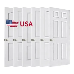 6-Panel Pre-Hung White-Primed Hollow Honeycomb-Core HDF Molded Interior Doors