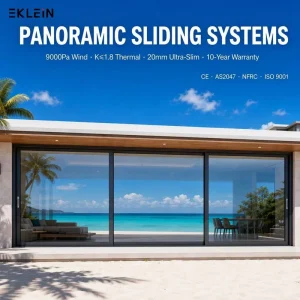 6063 T5 Thermal Break Manual Sliding Door with 44dB Acoustic Glass for Luxury Villas