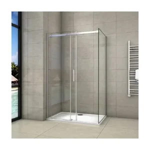 6mm 8mm 10mm Clear Low-Iron Tempered Glass Frameless Sliding Shower Door for Hotel Bathroom