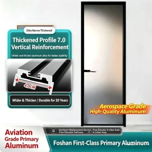 7.0 Series Minimalist Double-Sided Glass Swing Doors for Bathrooms and Kitchens
