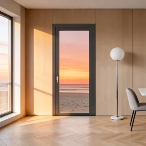 70 Series Thermal Break Aluminum Swing Casement Door with Energy-Saving Double Glazing for Residential Buildings