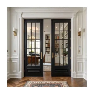 8 ft Solid Wood French Double Doors with Custom Sizes