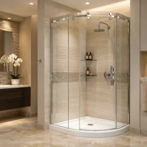 8mm Clear Tempered Glass Frameless Shower Enclosure with Hinged Door