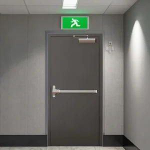 90-Minute Fire-Rated Double Escape Security Steel Door Powder-Coated Interior Workshop Door