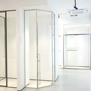 900x900x2000 mm Matte Black 304 SUS 8 mm Glass Sliding Pivot Shower Enclosure
