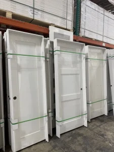 96 Inch White Primed 1-Panel Solid Core Wood Single Interior Shaker Door