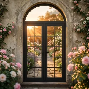 AS2047 AGWA AS1288 Double-Glazed Modern Black Thermal-Break Aluminum French Casement Door