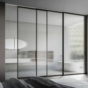 AS2047 AS2208 Aluminium Sliding Door Bedroom Sliding Door Interior Aluminum Slim Narrow Frame Door for House