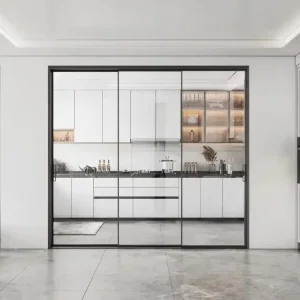 AS2047 AS2208 Aluminium Sliding Door Dining Room Door Type Glass Sliding Slim Narrow Frame Door for House
