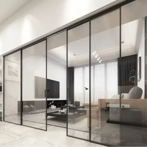 AS2047 AS2208 Aluminum Sliding Bathroom Door with Slim Narrow Frame