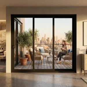 AS2047 Australia Certification AS1288 Double Glazed Black Thermal Break Aluminum Sliding Door