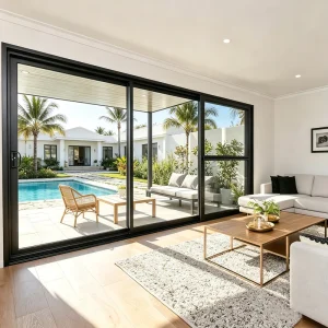 AS2047 Australian Standard Double-Glazed Tempered Glass Commercial Aluminum Sliding Doors and Windows for Living Rooms
